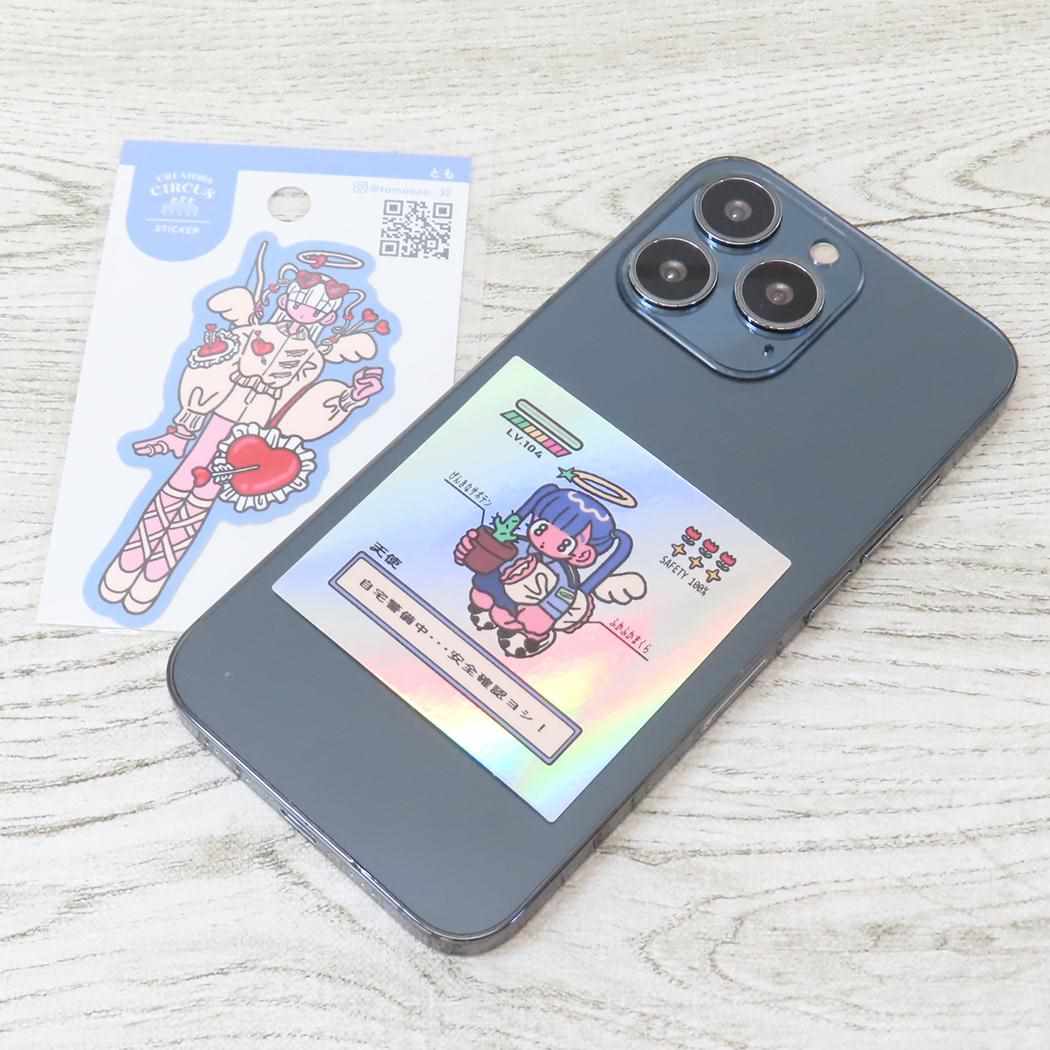 CREATORS CIRCUS クリエイターズサーカス ステッカー とも 天使巡回中 フロンティア 耐水 耐光 デコシール スマホステッカー メール便可
