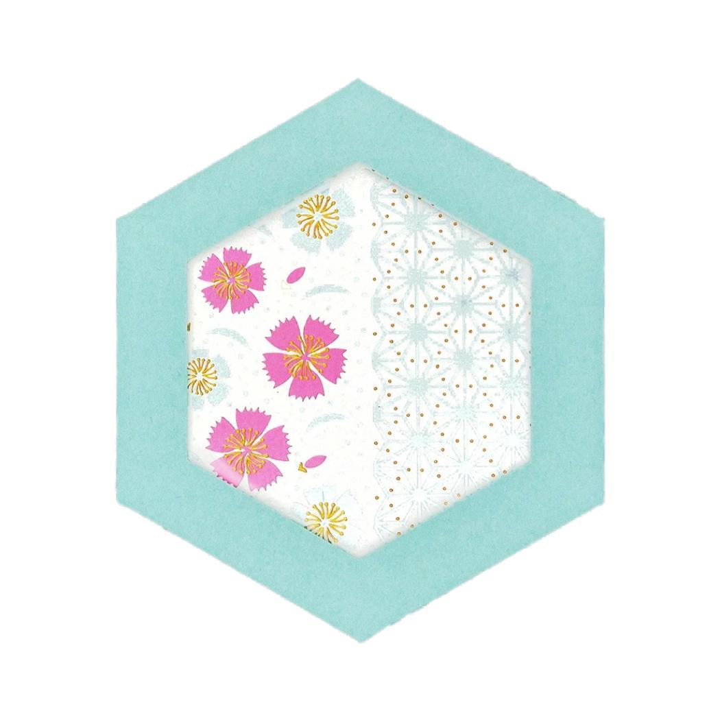 ROKKAKU CARD グリーティングカード メッセージカード やまとなでしこ 撫子 フタバ 和柄 箔押し カード&封筒 グッズ メール便可 シネマコレクション