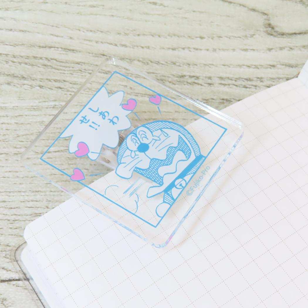 アクリルクリップ クリップ ドラえもん PINK 藤子F不二雄 Green Flash 事務用品 アニメメール便可