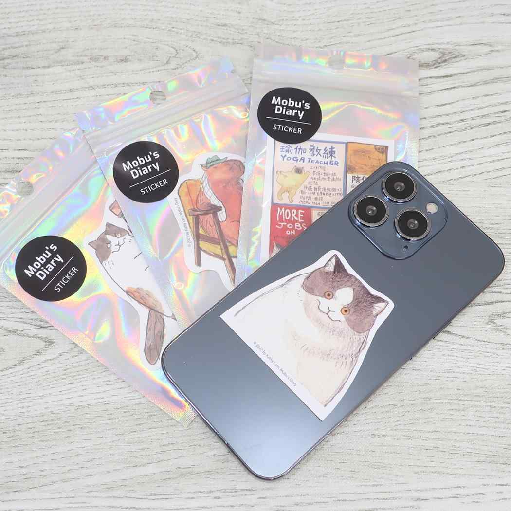 ステッカー ダイカットシール Mobu's Diary Mobu Green Flash デコシール スマホステッカー かわいい メール便可