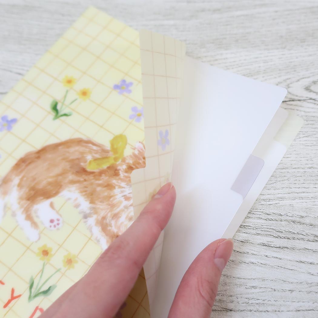A5ポケットクリアファイル ポケットファイル 利光春華 yellow ribbon cat Green Flash 新学期準備文具 おしゃれ メール便可