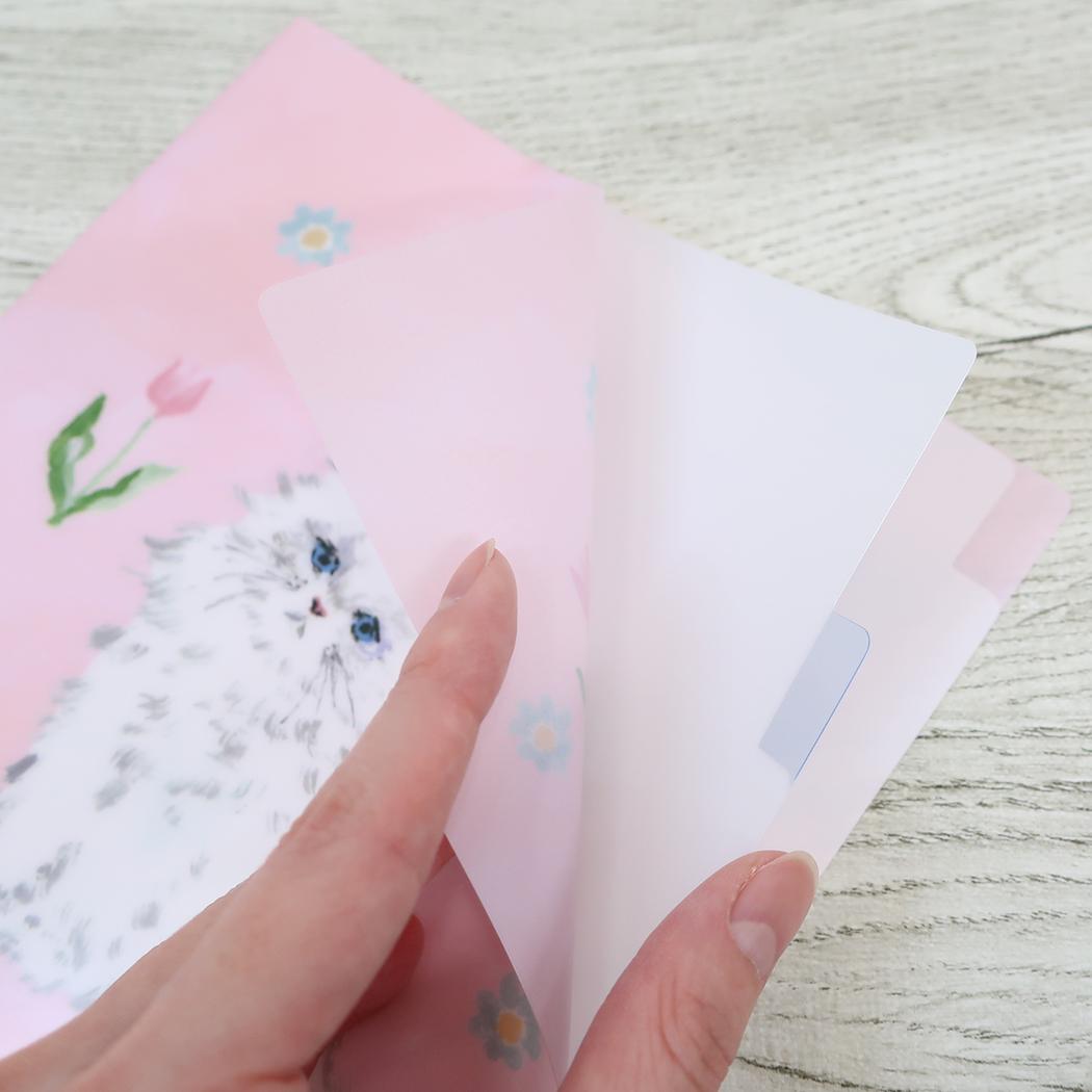 A5ポケットクリアファイル ポケットファイル 利光春華 tulip cat Green Flash 新学期準備文具 おしゃれ メール便可