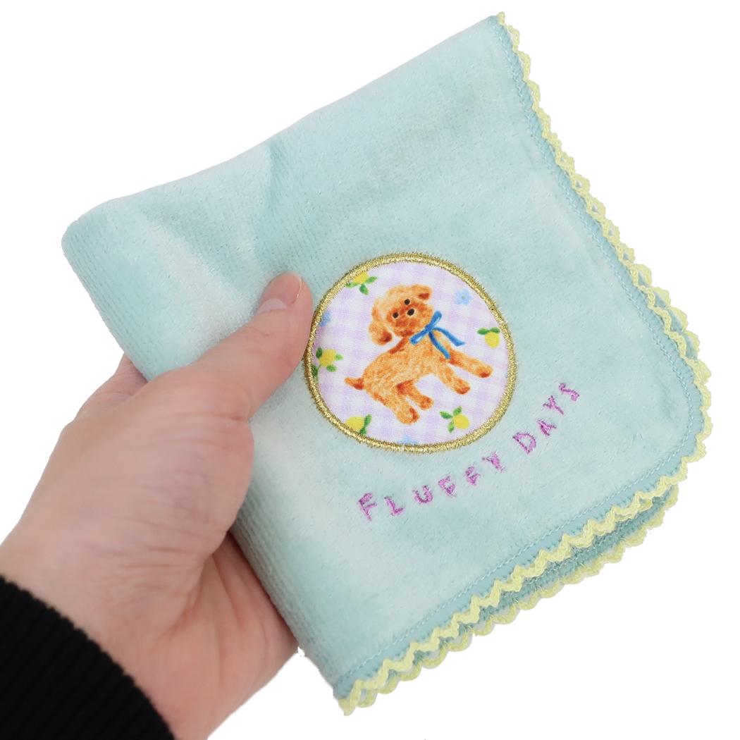 タオルハンカチ ミニタオル 利光春華 blue ribbon dog Green Flash 汗拭きタオル おしゃれ メール便可