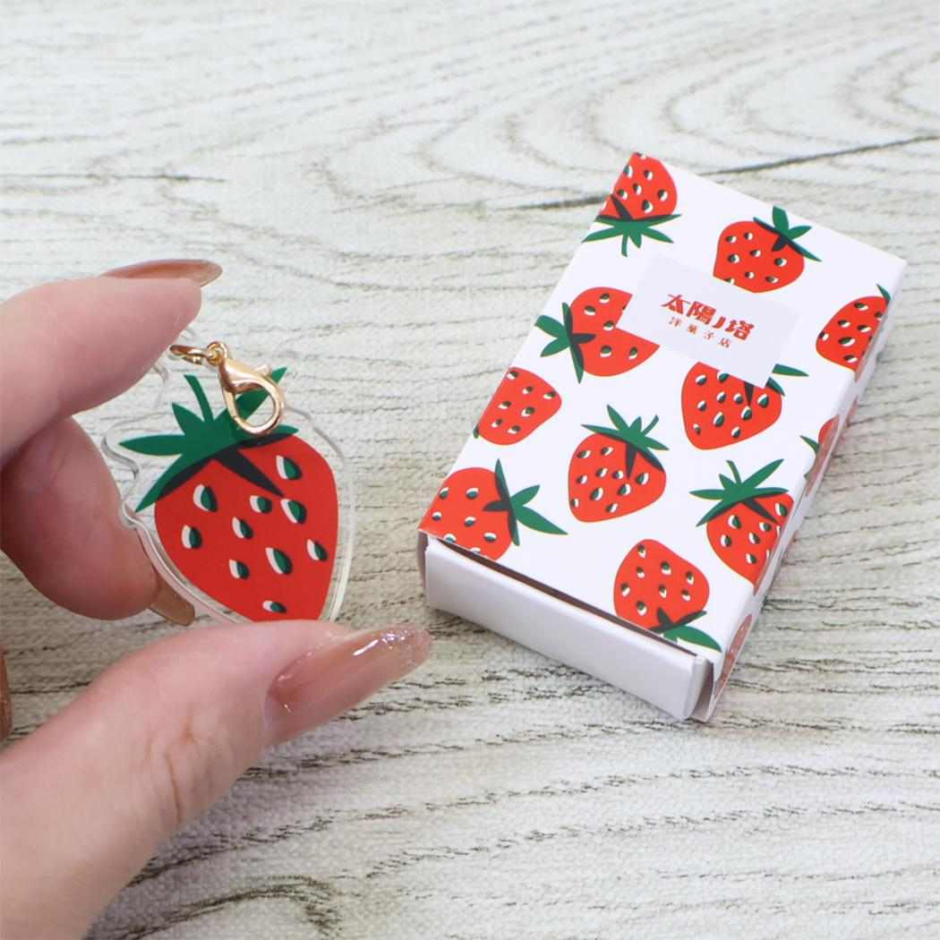 マッチ箱入りチャーム ファスナーマスコット 太陽ノ塔洋菓子店 イチゴ Green Flash 目印 アクリルチャーム メール便可