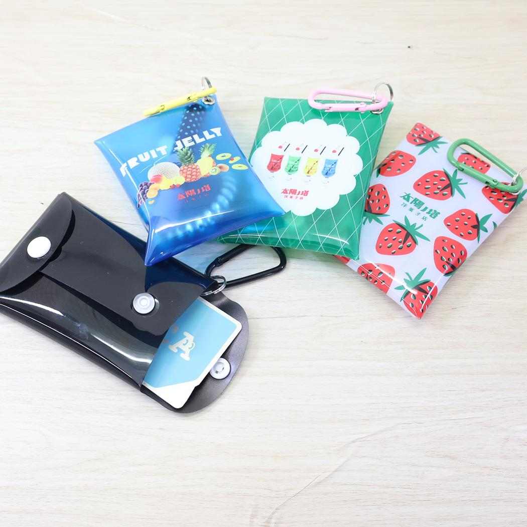 PVCミニケース クリアポーチ 太陽ノ塔洋菓子店 イチゴ Green Flash 小物入れ カラビナ付き ミニポーチ メール便可