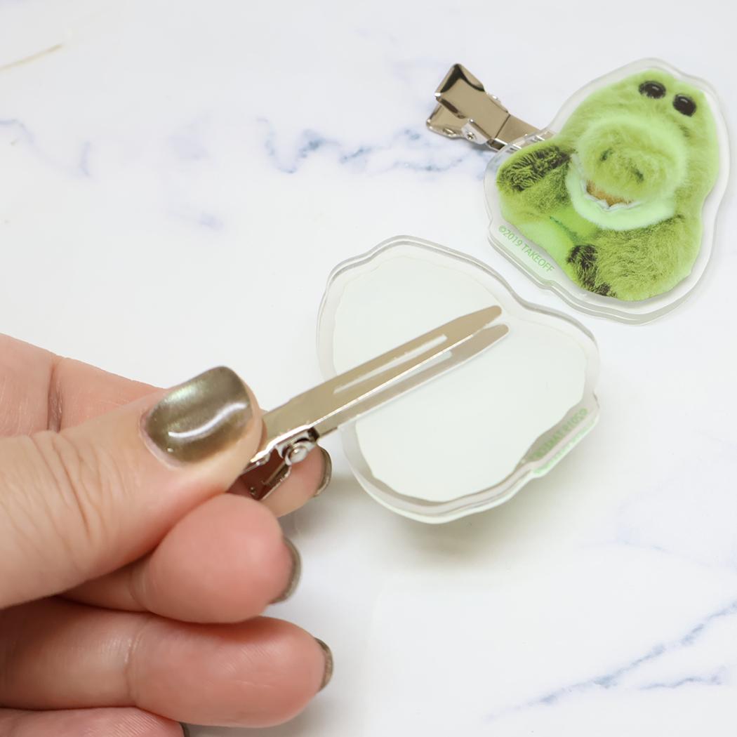 アクリルヘアクリップ ヘアアクセ ワーリーフレンズ ワーリー Green Flash 前髪クリップ メール便可