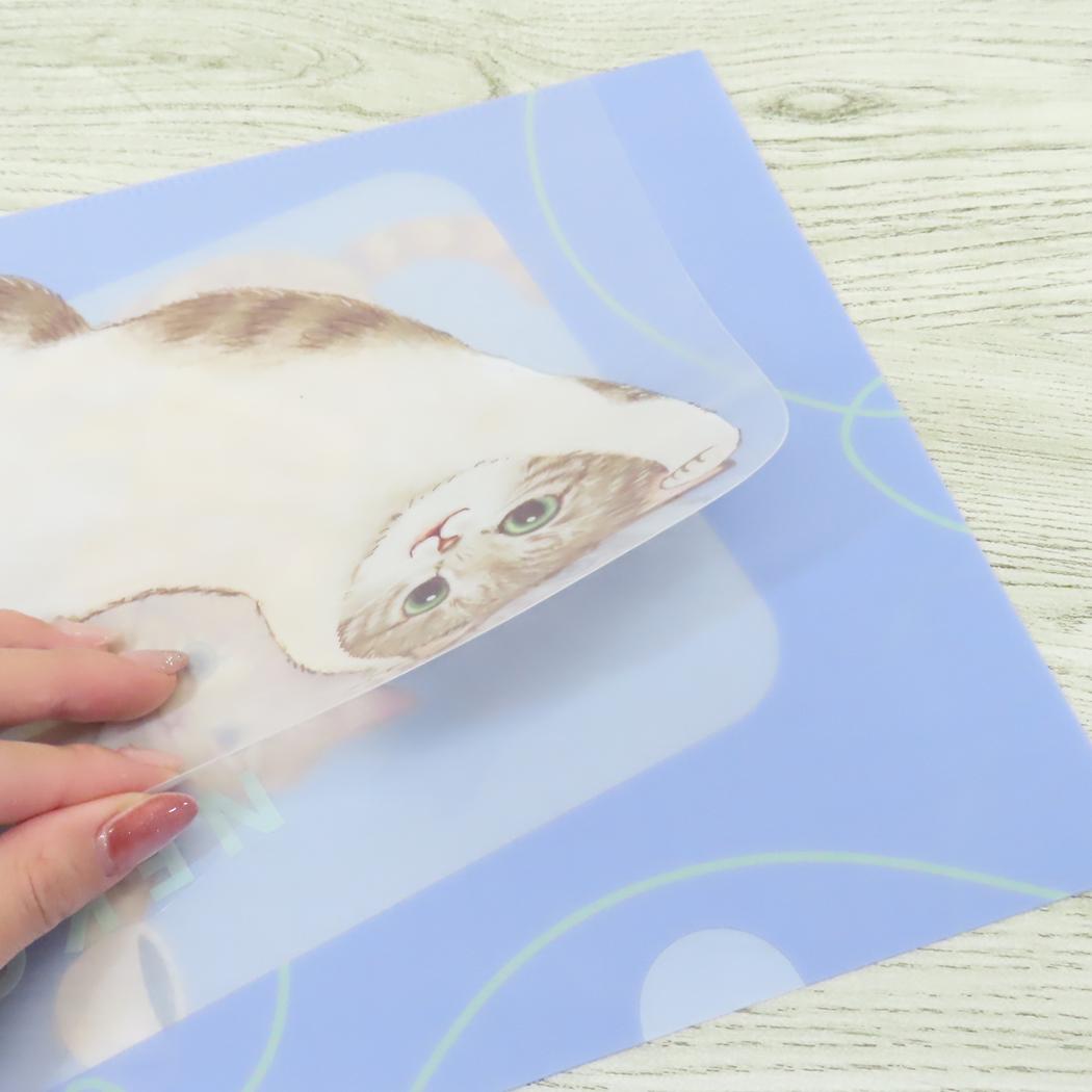 A4ポケットファイル ポケットファイル ねこハラ ブルー 新入学 ねこ 学研ステイフル 新学期準備文具 かわいい メール便可