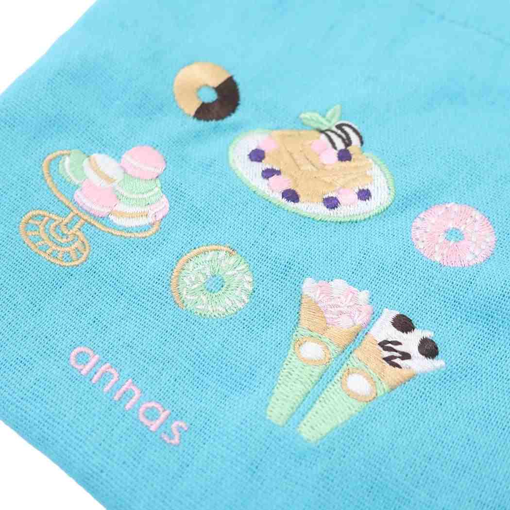 刺繍ミニ巾着 巾着袋 annas アンナス マカロン 学研ステイフル きんちゃくポーチ 小物入れ おしゃれ メール便可