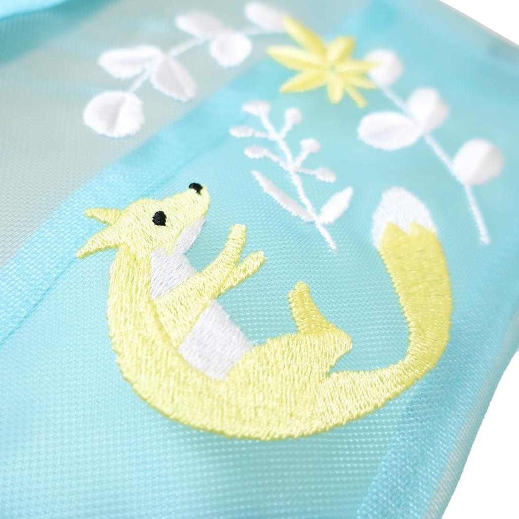 annas アンナス フラットポーチ 刺繍メッシュポーチ キツネ 学研ステイフル 小物入れ おしゃれ グッズ メール便可 シネマコレクション