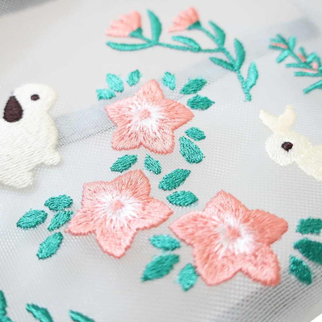 annas アンナス フラットポーチ 刺繍メッシュポーチ ウサギ 学研ステイフル 小物入れ おしゃれ グッズ メール便可 シネマコレクション