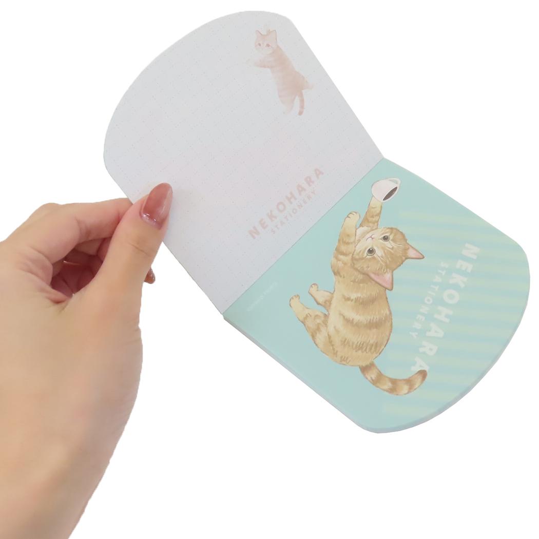 ダイカットメモ メモ帳 ねこハラ グリーン 新入学 ねこ 学研ステイフル 新学期準備文具 かわいい メール便可