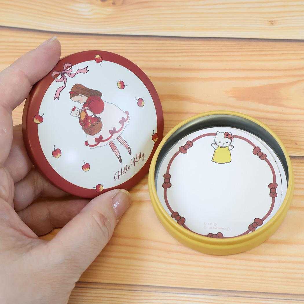 サンリオキャラクターズxくらはしれい メモ帳 缶入りメモ ハローキティ 赤 学研ステイフル