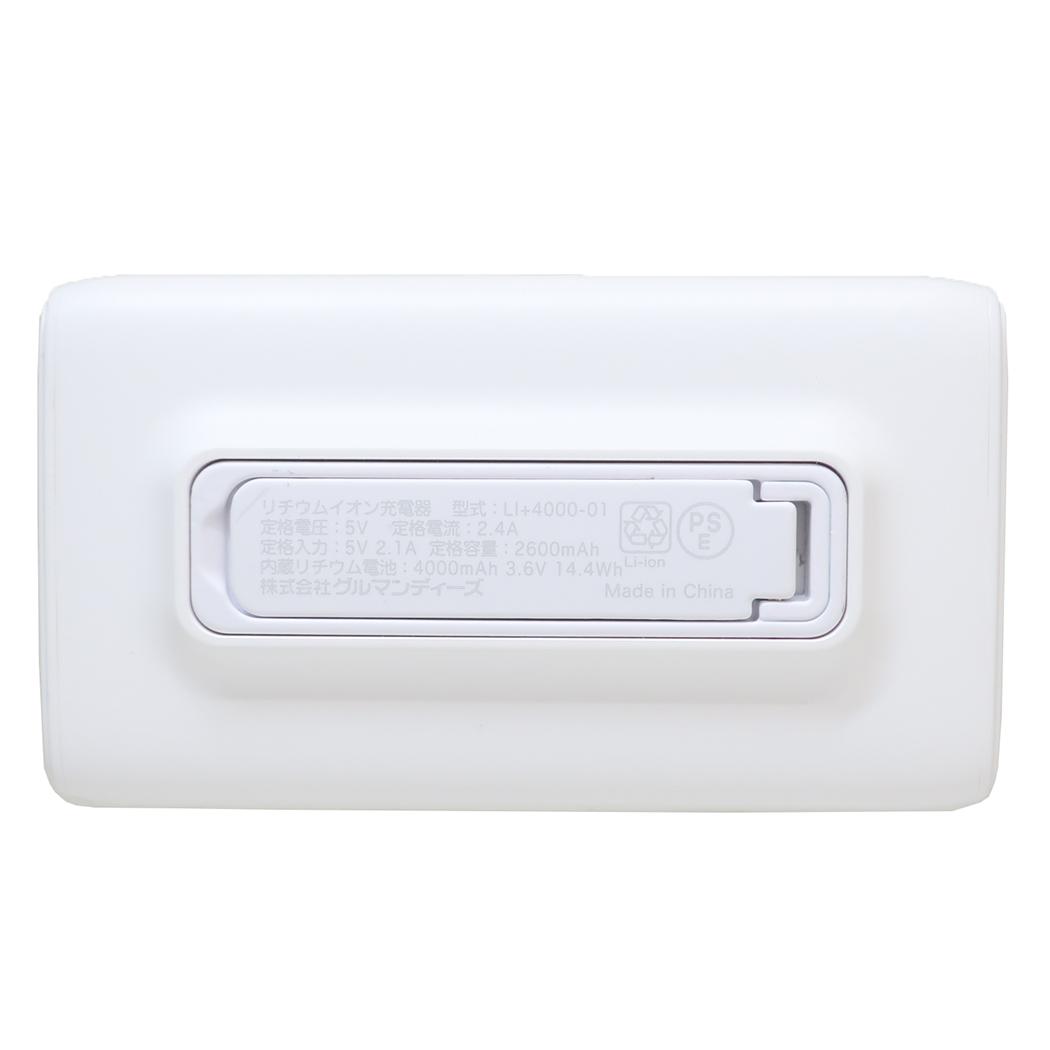 Lightning/Type-Cコネクタ付き リチウムイオン充電器 4000mAh モバイルバッテリー ちいかわ モモンガ グルマンディーズ PSE適合品