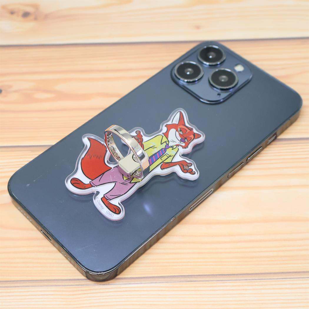 ダイカットマルチリング スマホリング ズートピア ニック ワイルド ディズニー グルマンディーズ スマホスタンド メール便可