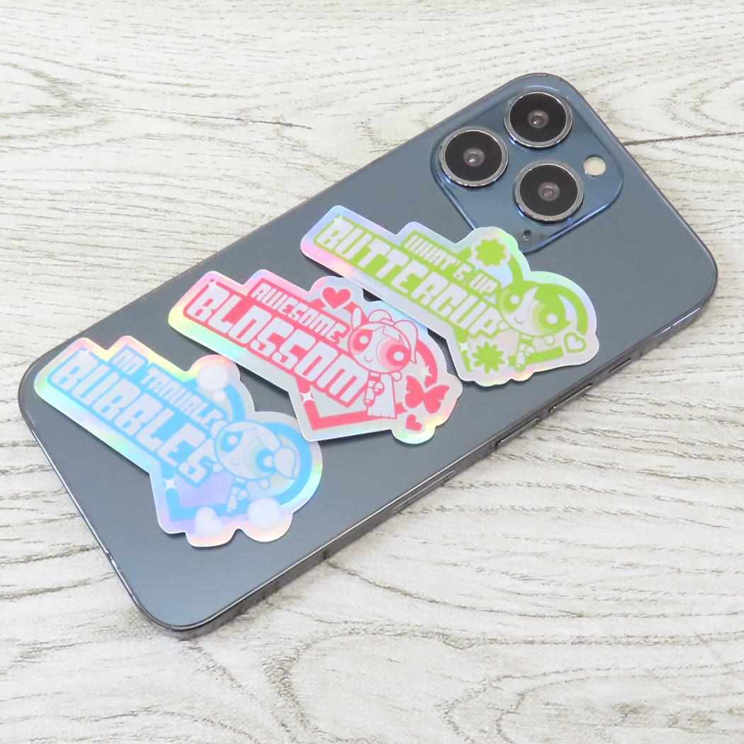 モバイルステッカー ダイカットシール パワーパフガールズ Aタイプ グルマンディーズ デコシール スマホデコ メール便可