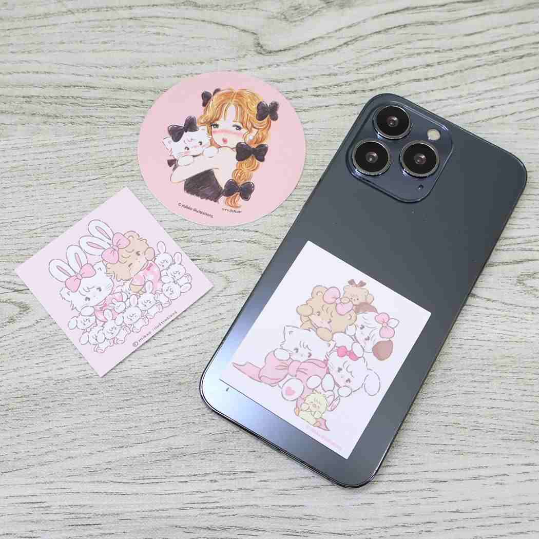 モバイルステッカー ダイカットシール mikko illustrations Bタイプ グルマンディーズ デコシール メール便可