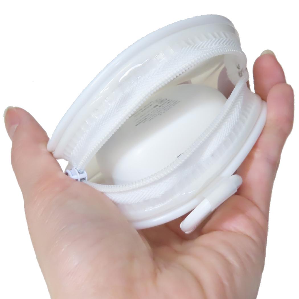 ガジェットクリアポーチ ミニポーチ スヌーピー ホワイト ピーナッツ グルマンディーズ 小物入れ カラビナ付き メール便可