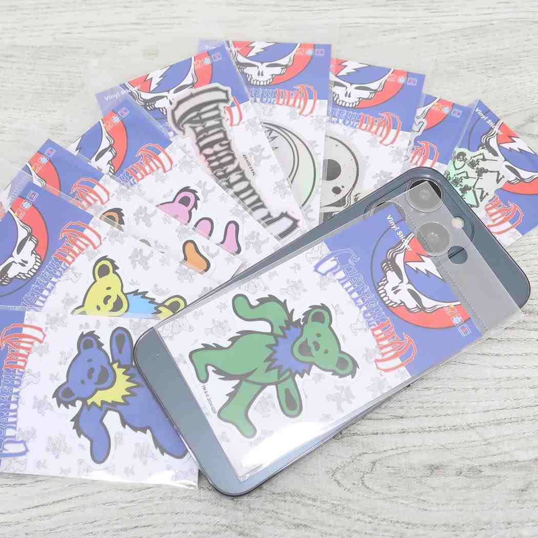 ダイカットビニールステッカー ビニールシール GRATEFUL DEAD グレイトフルデッド DANCING BEAR BLUE ゼネラルステッカー デコステッカー 耐水耐光 メール便可