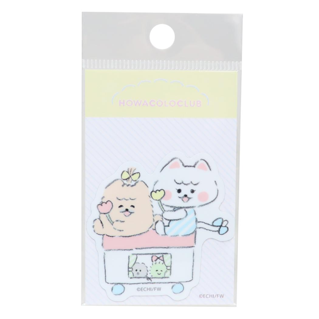 ほわころくらぶ ダイカットシール ダイカットステッカー ぽんぽんぽめちゃん&しろころんちゃん ゼネラルステッカー デコステッカー 耐水耐光 日本製 キャラクター グッズ メール便可 シネマコレクション