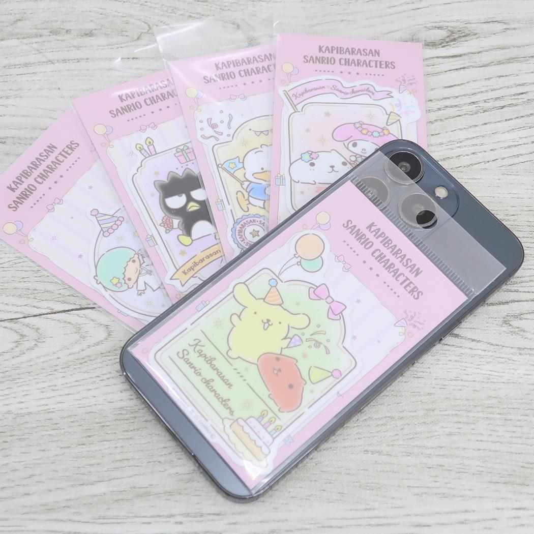 ダイカットビニールステッカー ダイカットシール カピバラさん20thxサンリオキャラクターズ カピバラさんxポムポムプリン サンリオ ゼネラルステッカー 耐水耐光 メール便可