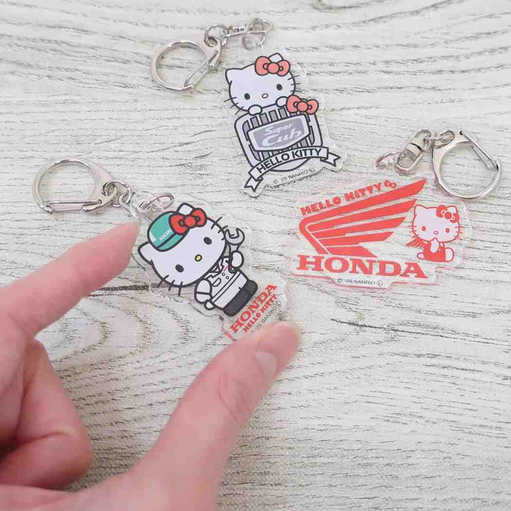 アクリルキーホルダー キーチェーン HONDAxハローキティ エンブレム サンリオ ゼネラルステッカー プレゼント メール便可