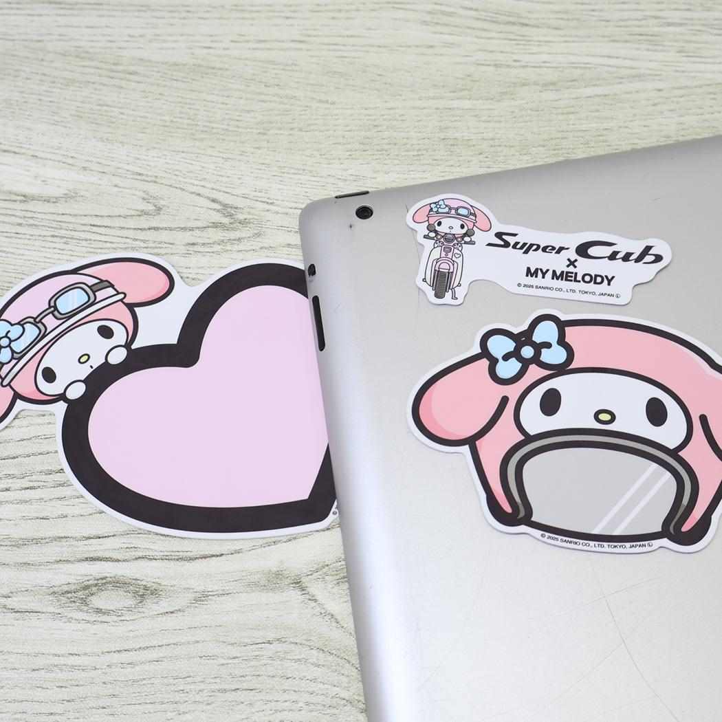 ビッグステッカー3枚セット ビックサイズステッカー マイメロディ サンリオキャラクターズxSuperCub サンリオ ゼネラルステッカー 耐水耐光 メール便可