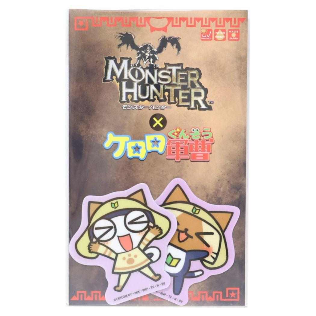 モンスターハンターxケロロ軍曹 ダイカットシール グリッターステッカー2枚セット タママアイルーxタママ ゼネラルステッカー ダイカットシール デコステッカー キャラクター グッズ メール便可 シネマコレクション