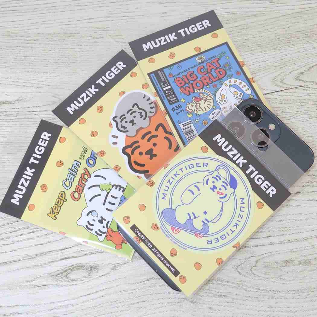 ダイカットステッカー ダイカットシール MUZIK TIGER ムジークタイガー BIG CAT WORLD ゼネラルステッカー 耐水耐光 デコステッカー メール便可