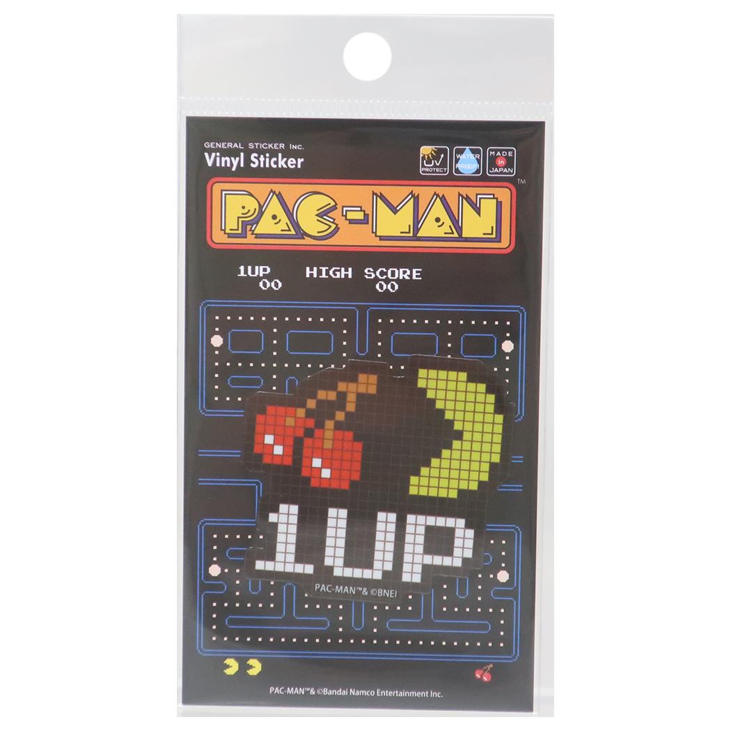 パックマン ダイカットシール ホログラムステッカー 1UP ゼネラルステッカー 耐水耐光 デコステッカー ゲームキャラクター グッズ メール便可 シネマコレクション