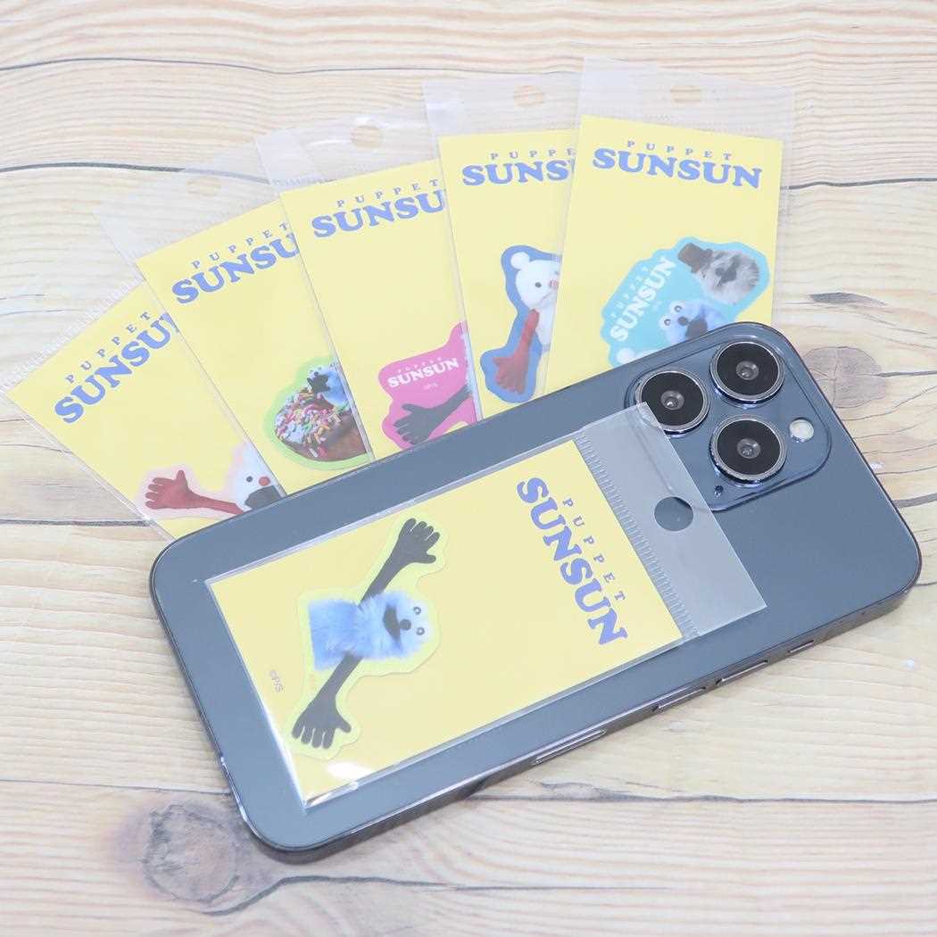 ダイカットミニステッカー ビニールシール パペットスンスン ノンノン ロゴ PUPPET SUNSUN ゼネラルステッカー 耐水耐光 デコステッカー メール便可