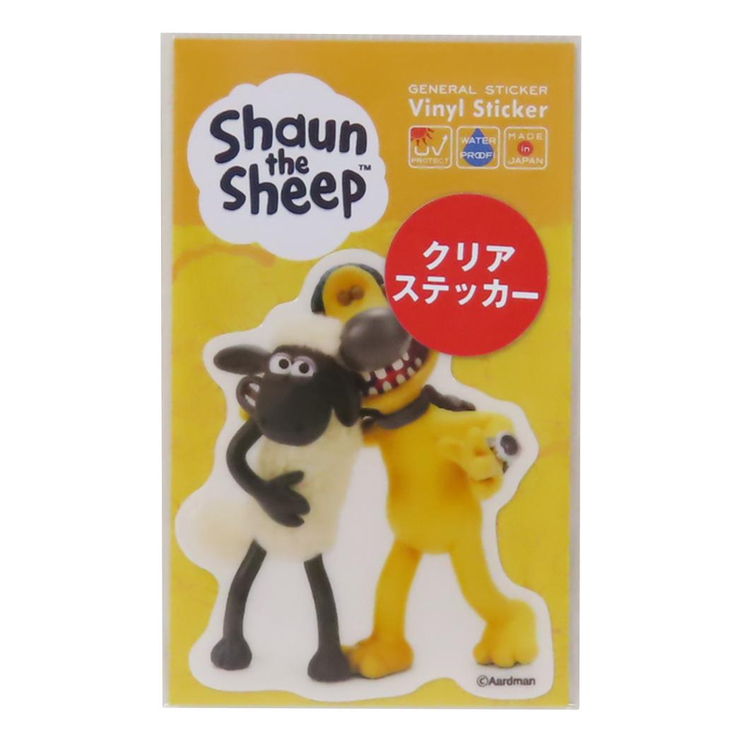 ひつじのショーン ダイカットシール 透明ミニステッカー ショーン&ビッツァー ゼネラルステッカー 耐水耐光 デコステッカー キャラクター グッズ メール便可 シネマコレクション
