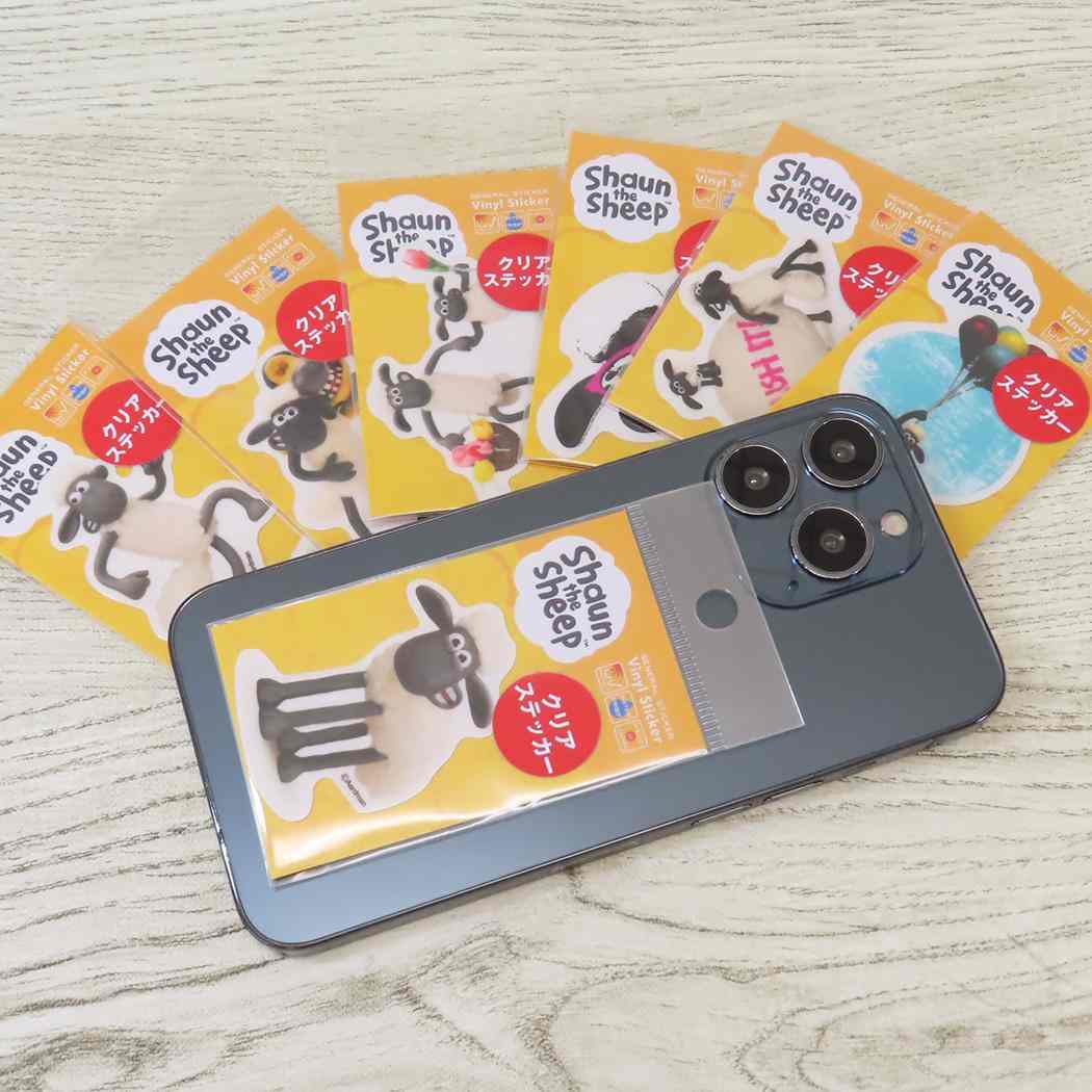 透明ミニステッカー ダイカットシール ひつじのショーン PUSH IT! ゼネラルステッカー 耐水耐光 デコステッカー メール便可