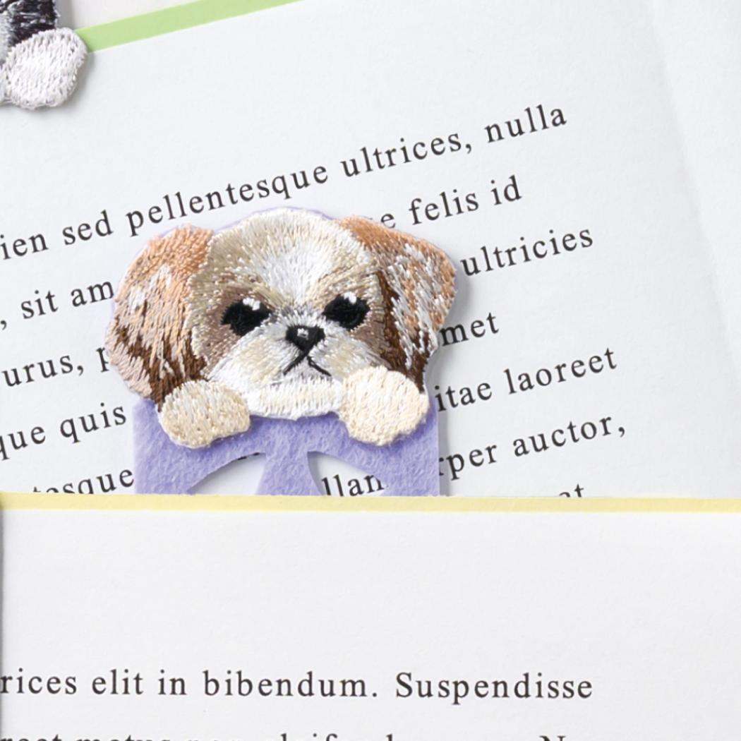 ブックマーク ANIMAL BOOKMARKER 刺繍しおり シーズー ヒサゴ