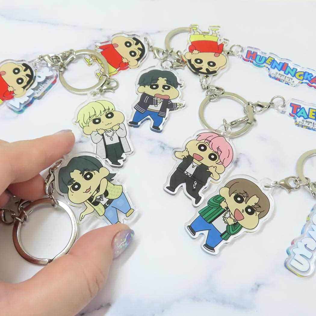 3連アクリルキーホルダー キーホルダー TOMORROW X TOGETHER クレヨンしんちゃん BEOMGYU ハセ プロ TXT K-POP アーティスト メール便可