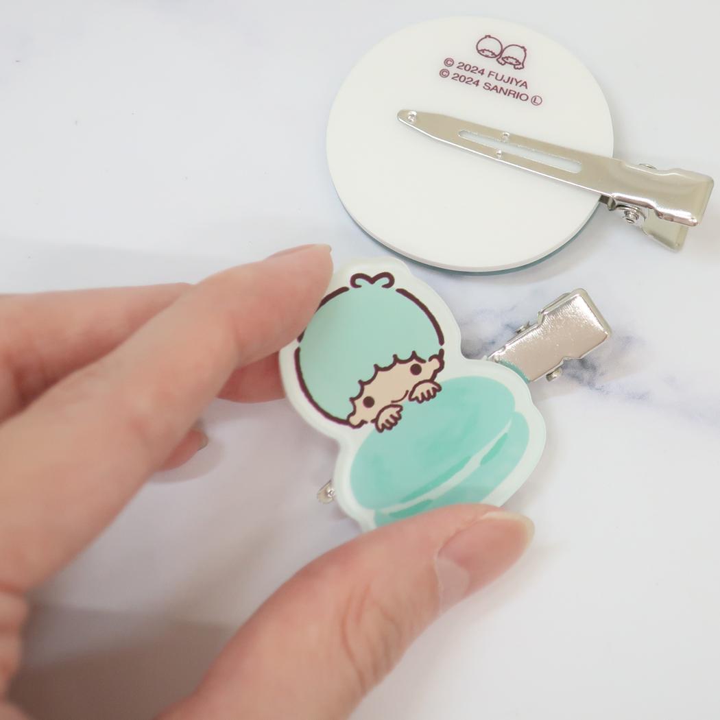 ヘアクリップ 2個セット ヘアアクセ リトルツインスターズ マカロン キキ サンリオ バンダイ 前髪クリップ メール便可