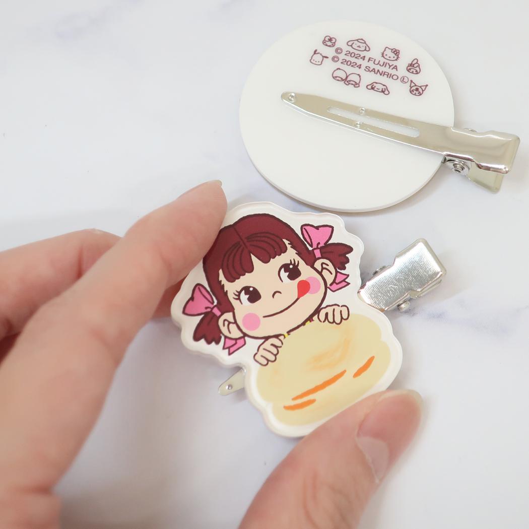 ヘアクリップ 2個セット ヘアアクセ ペコちゃん マカロン サンリオ バンダイ 前髪クリップ メール便可