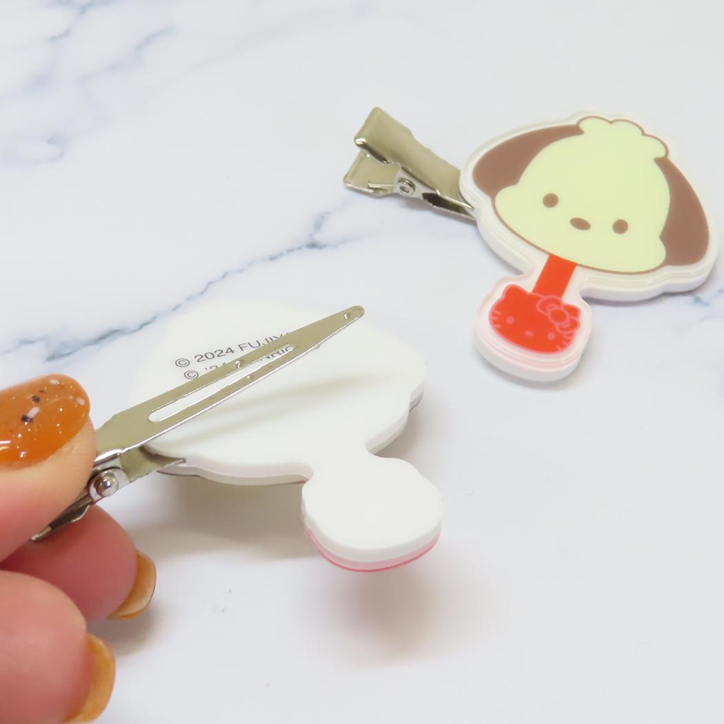 ヘアクリップ 2個セット ヘアアクセ ポチャッコ サンリオキャラクターズチョコレート サンリオ バンダイ 前髪クリップ メール便可