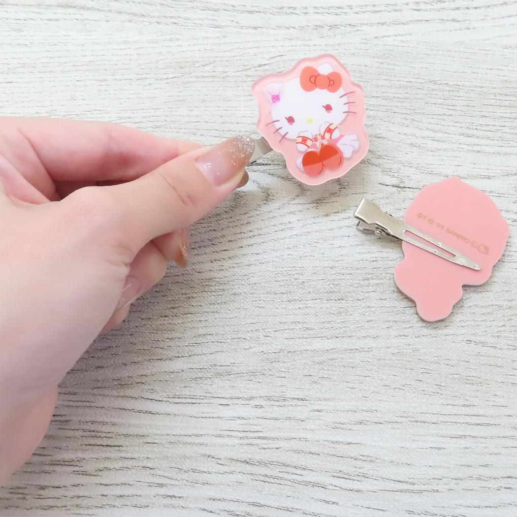 ヘアクリップ ヘアアクセ Yes! プリキュア5 GoGo!xサンリオキャラクターズ キュアルージュxハローキティ バンダイ 前髪クリップ メール便可