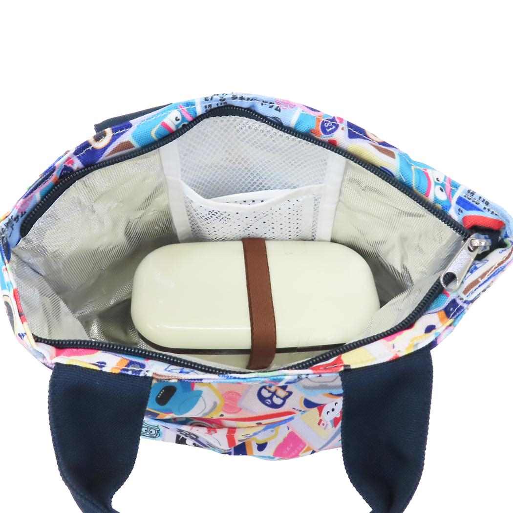 ランチトートバッグ MX ランチバッグ サンリオキャラクターズ ブルー キャラフルライナー サンリオ ヒューネット お弁当かばん サブバッグ メール便可