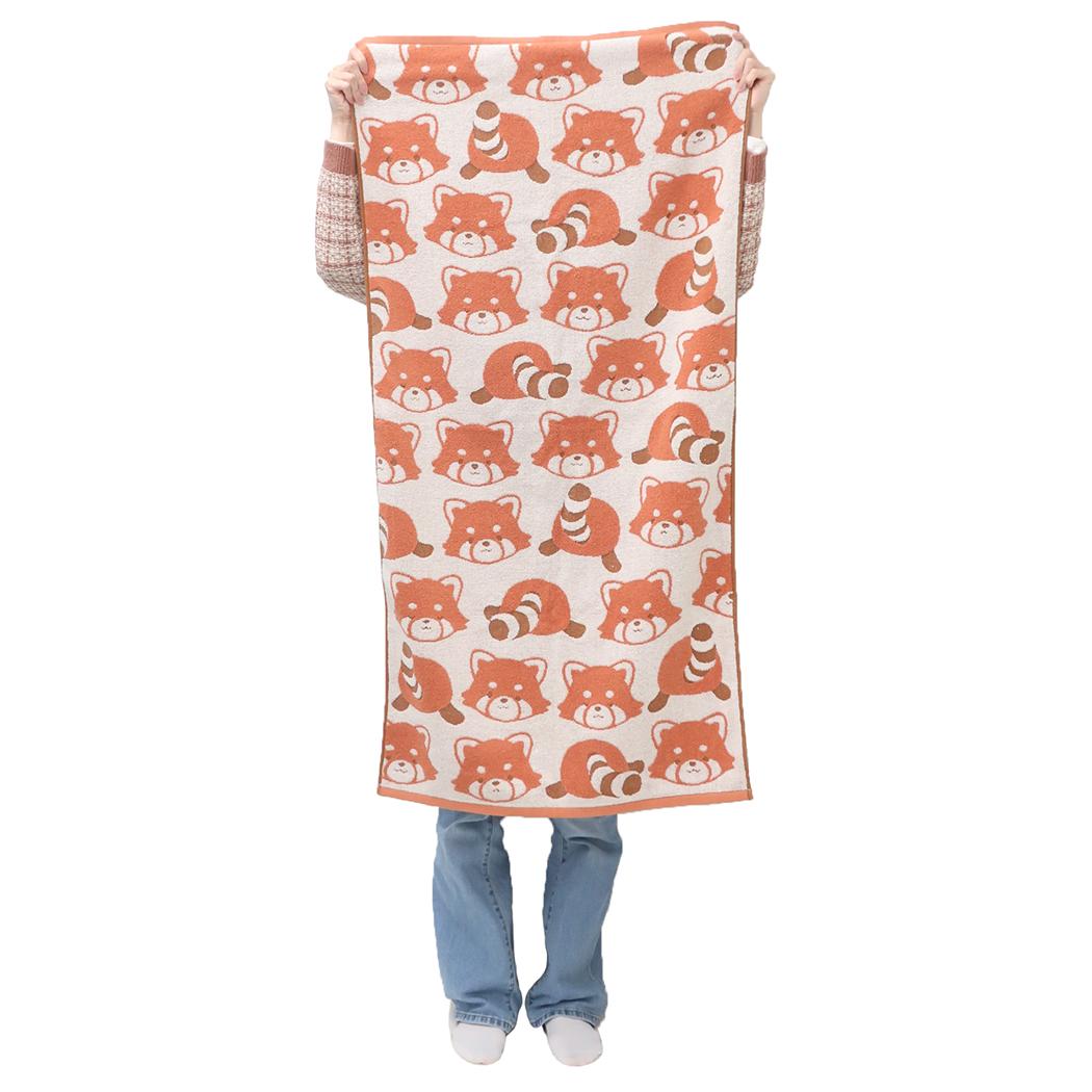 ジャガードビッグタオル バスタオル アニマルフェイス レッサーパンダ 林タオル お風呂タオル かわいい