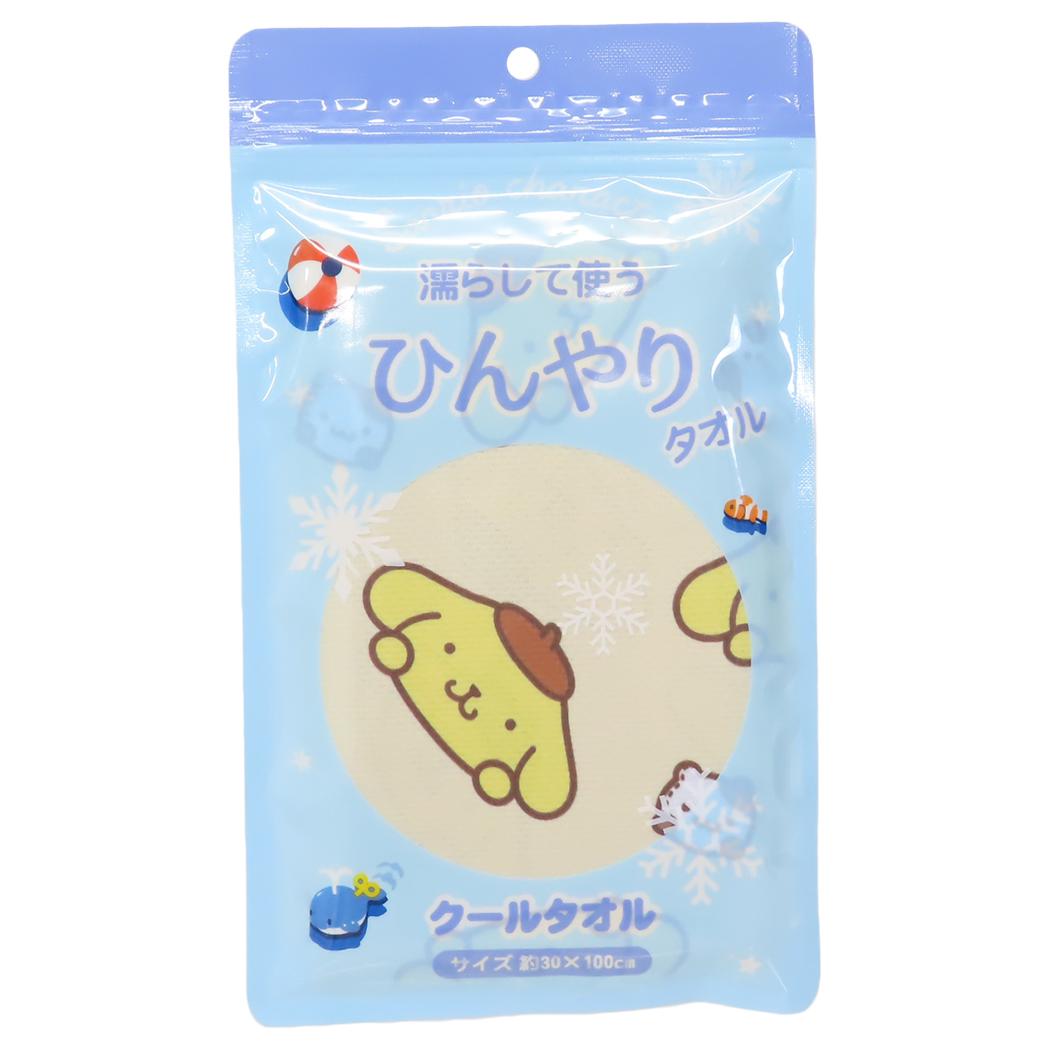 クールタオル 夏用ひんやりロングタオル ポムポムプリン サンリオ 林タオル 熱中症対策 メール便可