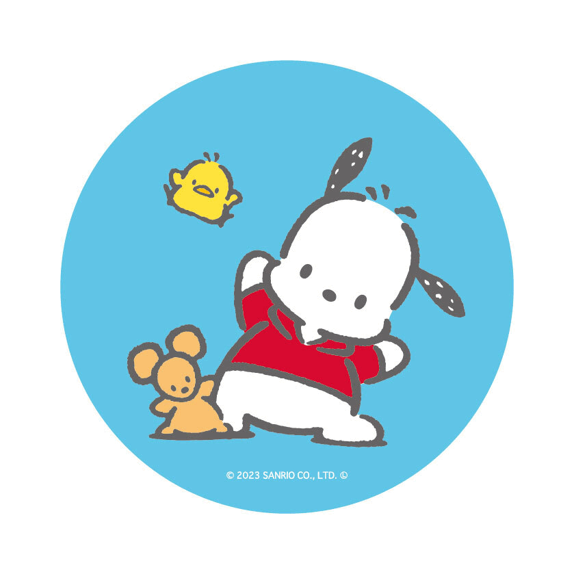 まじかる百貨店缶バッジ カンバッジ ポチャッコ ブルー 2 サンリオ カルチュア エンタテインメント 絵が動く 変化 メール便可