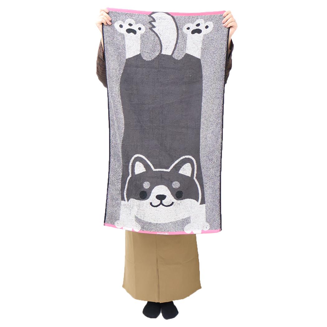 甘撚りジャガードビッグタオル バスタオル inusuki のび豆しば いぬ 犬飼タオル お風呂タオル かわいい