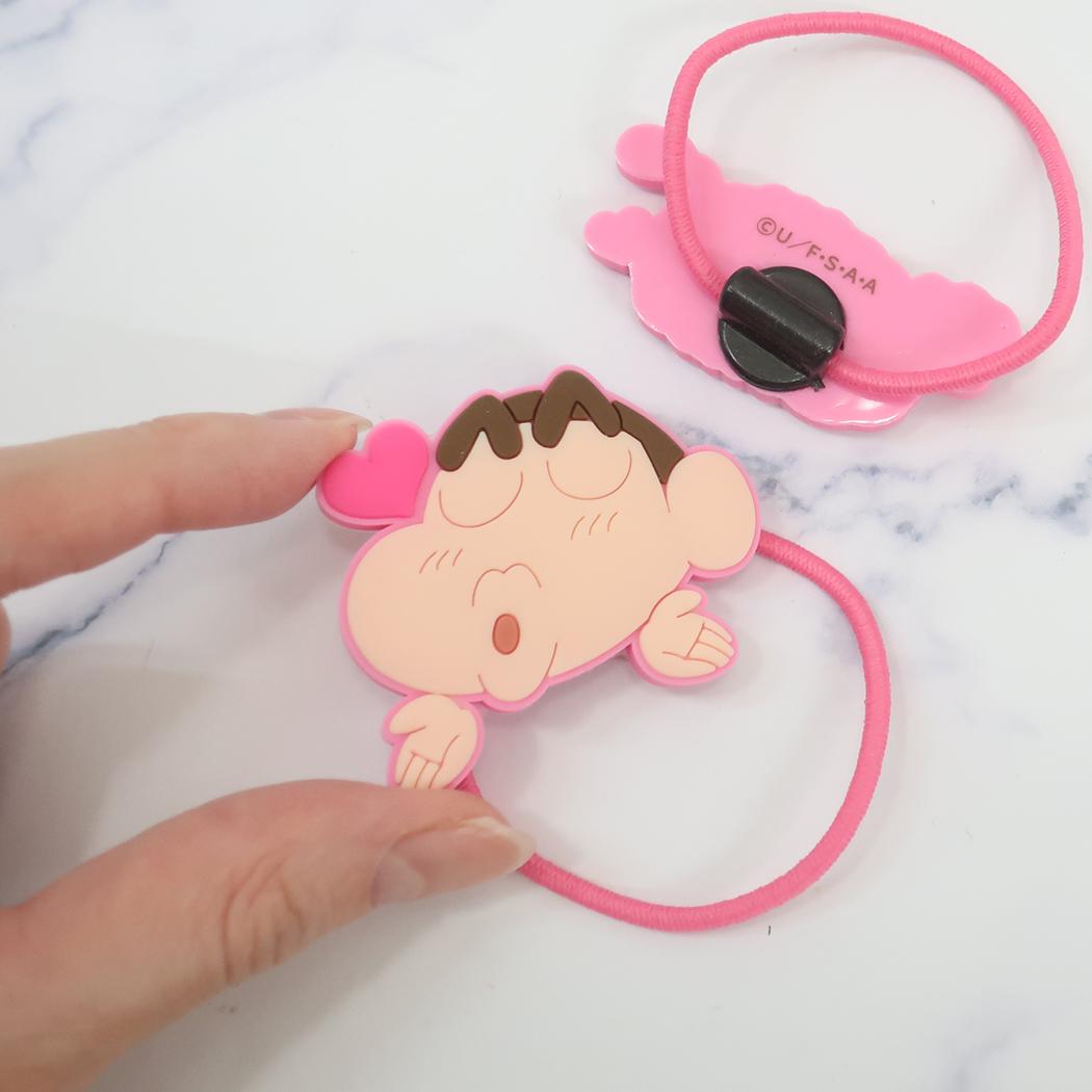 ヘアゴム2P ヘアアクセ クレヨンしんちゃん ピンク アイプランニング 髪飾り アニメメール便可