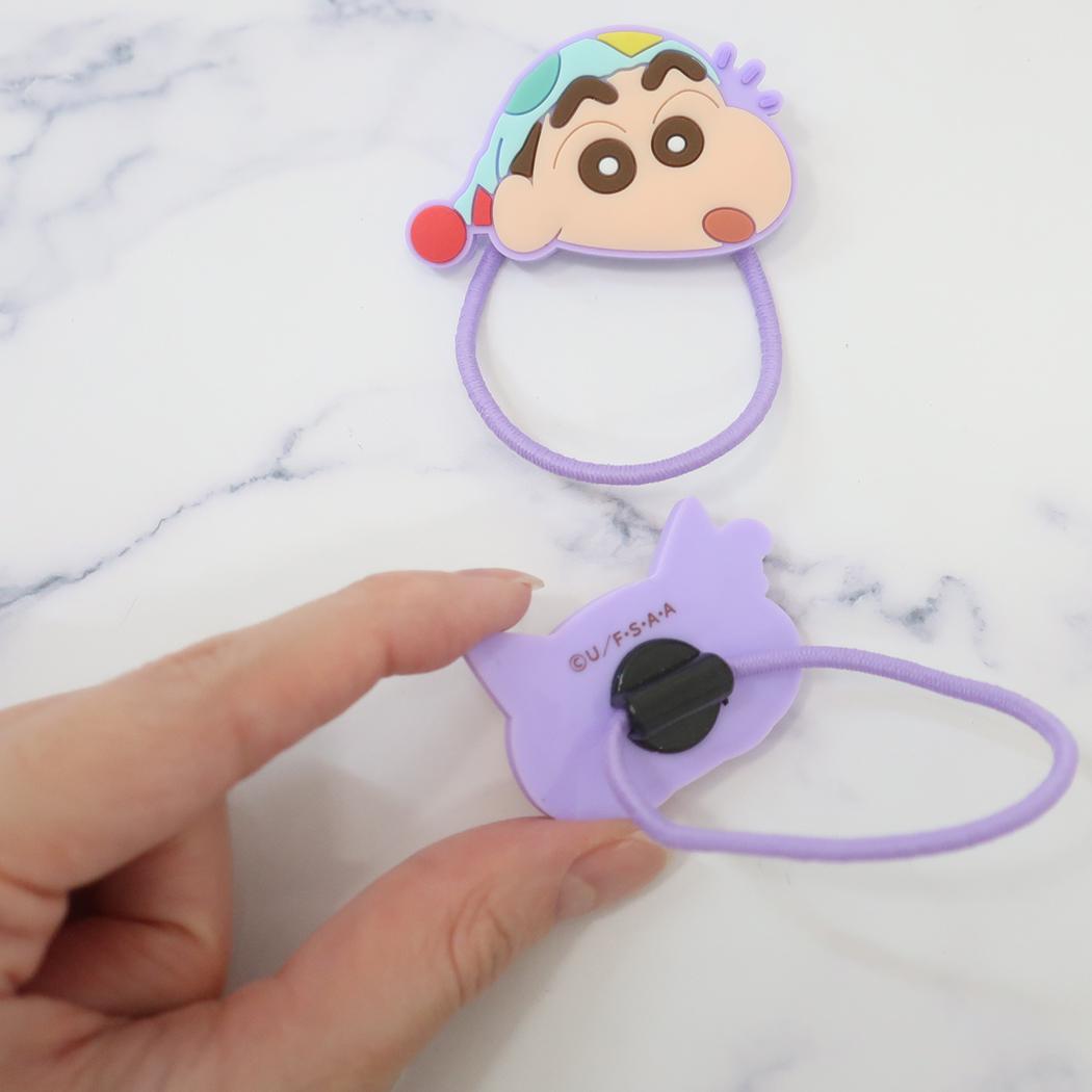 ヘアゴム2P ヘアアクセ クレヨンしんちゃん パープル アイプランニング 髪飾り アニメメール便可