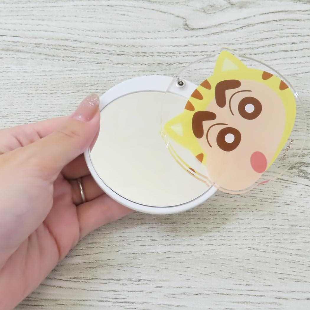 スライドミラーL 手鏡 クレヨンしんちゃん ネコしんちゃん アイプランニング ボールチェーン キーチェーン アニメメール便可