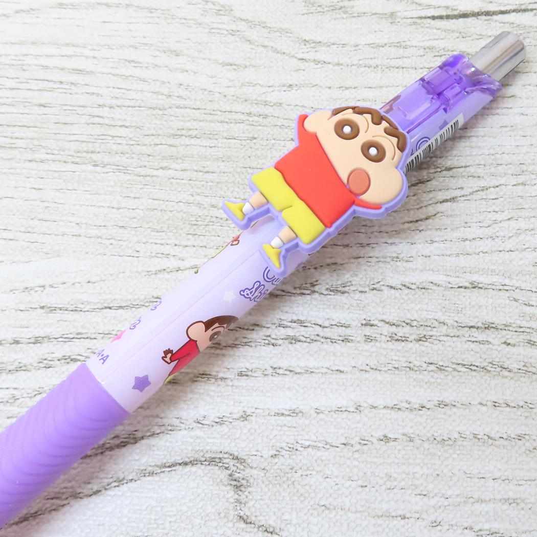 マスコット付きゲルペン カラーペン クレヨンしんちゃん しんのすけ パープル アイプランニング 新学期準備文具 アニメメール便可
