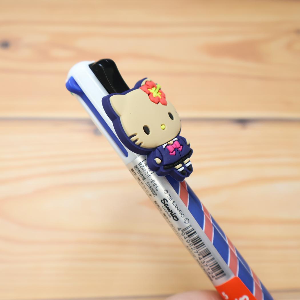 マスコット付き4色ボールペン ボールペン ハローキティ ブレザー サンリオ ケイカンパニー カラーペン 文房具 メール便可