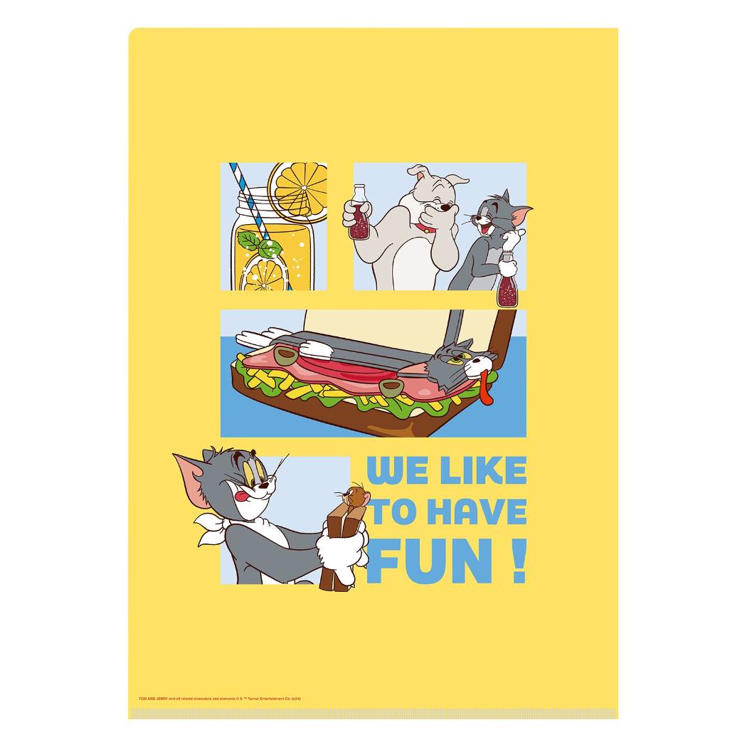 ポケット付きクリアファイル A4クリアファイル トムとジェリー EAT,EAT,EAT A ワーナーブラザース インロック 学校 かわいい メール便可