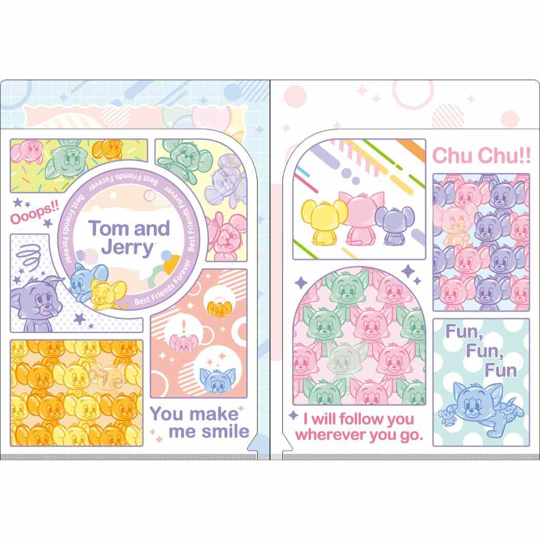 Wポケットクリアファイル A4 ポケットファイル トムとジェリー COLORFUL FRIENDS ワーナーブラザース インロック コレクション文具 日本製 メール便可